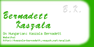 bernadett kaszala business card